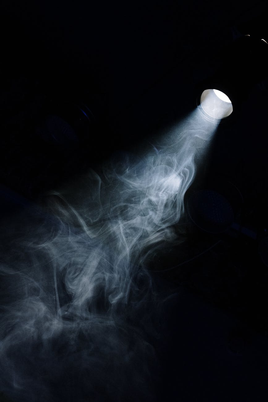 spotlight illuminating smoke